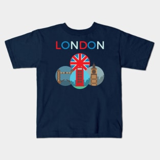 London Landmarks Kids T-Shirt